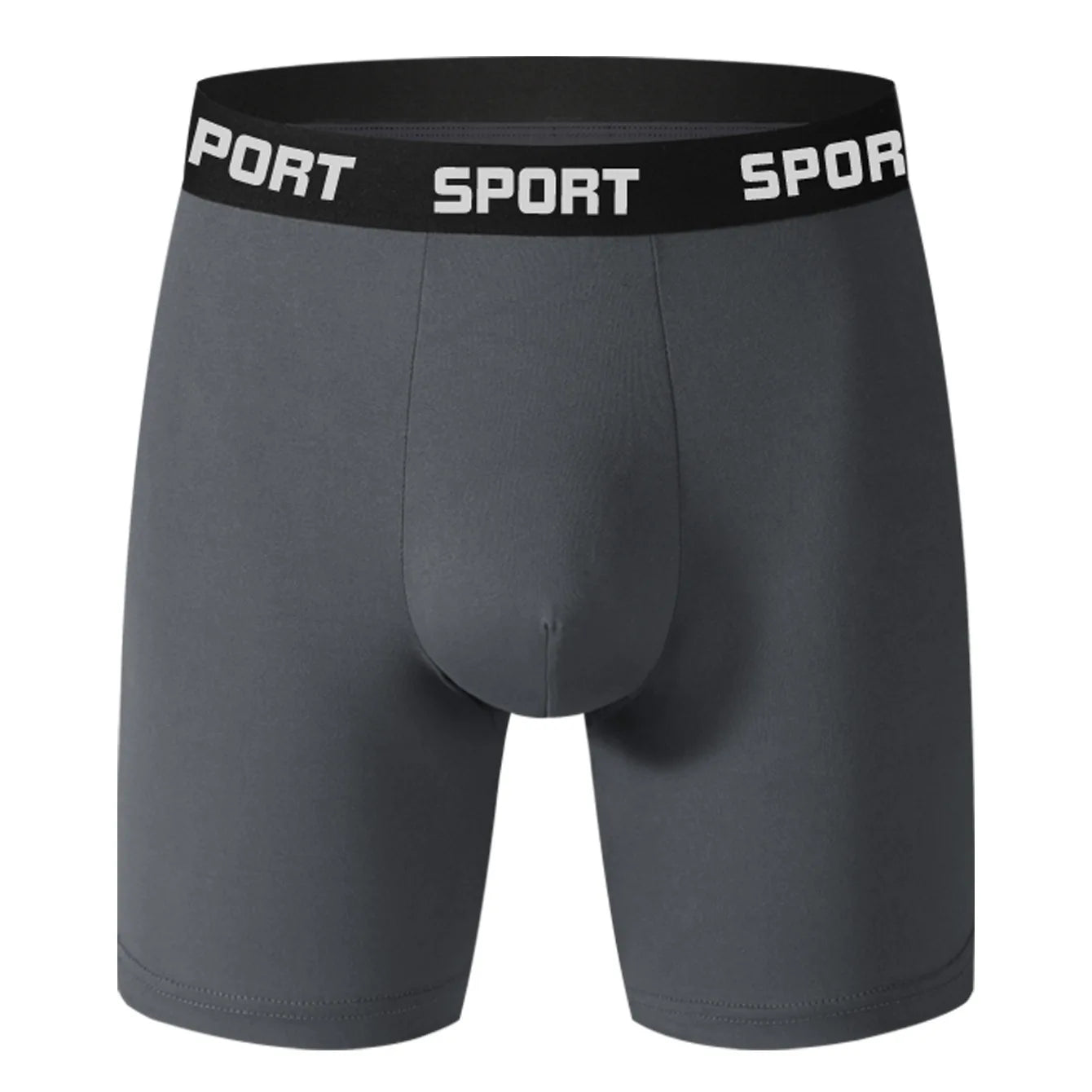 Herrenunterwäsche, mittlere Taille, hochelastisch, Sport-Shorts mit flachen Ecken, bequeme, solide Unterhose, Pilzsicher, lange Herrenhöschen
