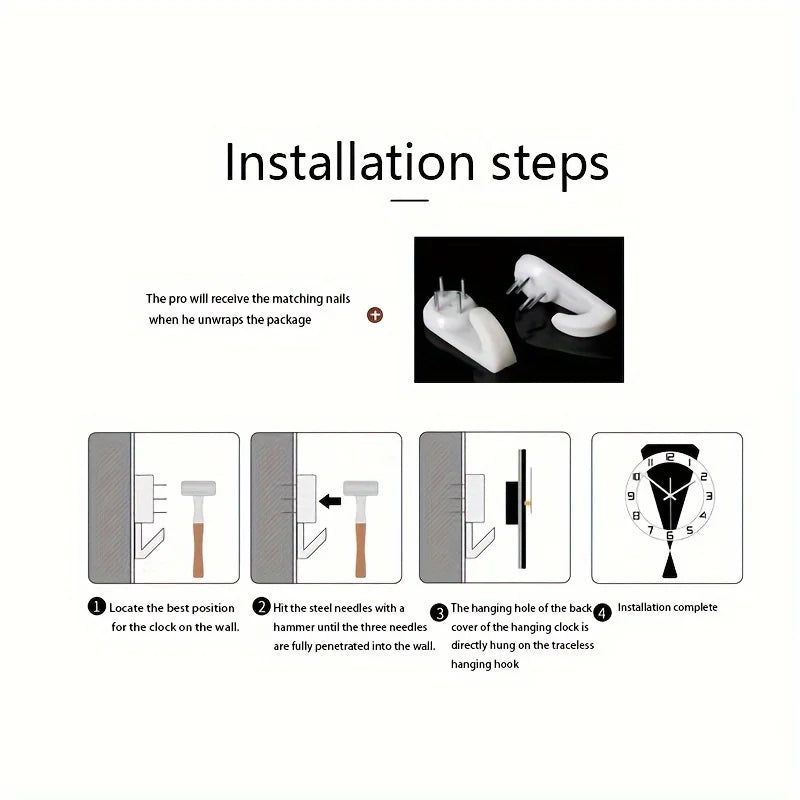 "Schicke Dekor uhr" Acryl leise Wanduhr mit Pendel, kein Bohren, batterie betrieben für Schlafzimmer und Wohnzimmer Dekoration