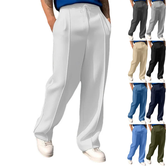 Cross-border spring and autumn thin men's sports and leisure drawstring loose jogging trend trousers sweatpants.