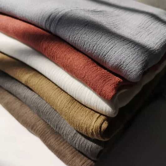 New Crinkle Rayon Hijab Muslim Scarf Women Solid Shawl Big Size Headscarf Islamic Turban Plain Foulard Headband Wrap.