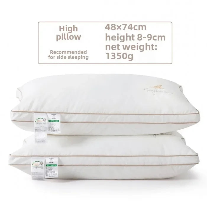 Class A cotton soybean fiber pillow core washable five-star hotel pillow adult neck protection household feather velvet pillow