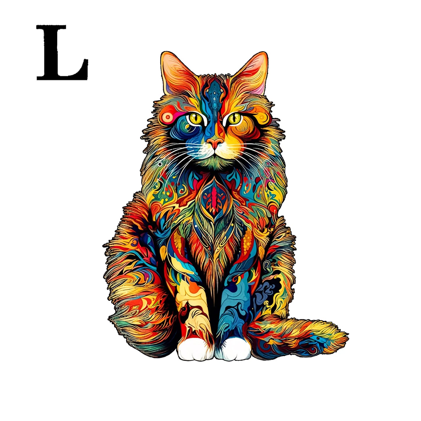 unique Cat Pattern Wooden Puzzle,Irregular Animal Shapes, Leisure toys, The Gift for Halloween, Christmas, Birthday..