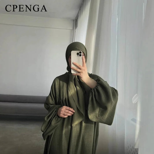 Modest Nursing Clothes for Muslim Women 2025 Elegant Arabic Muslim Dress Eid Dubai Plain Nursing Abaya Fashion Turkey Solid Robe.