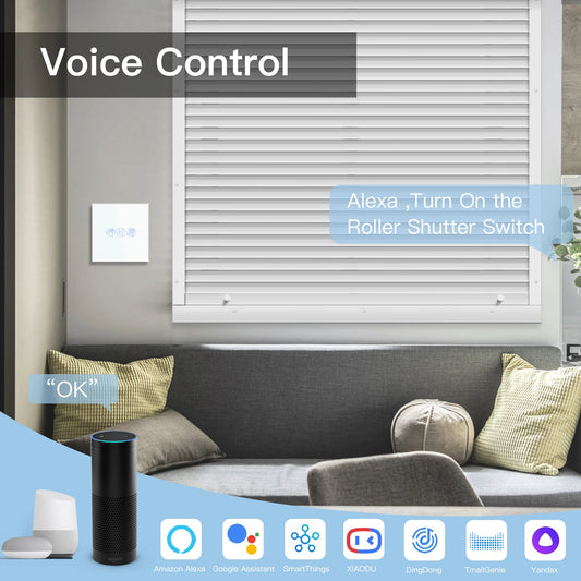 BSEED Wifi Shutter Schalter APP Control Led Smart Blind Serie Weiß Glas Panel Unterstützung Tuya Google Smart Leben Rollladen.