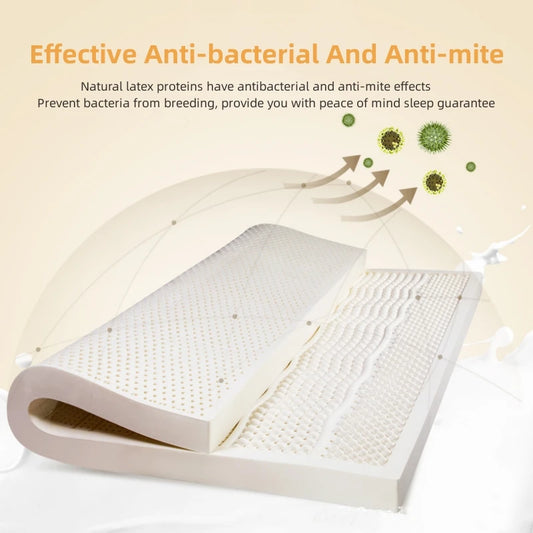 High-End-Latex-Quellen-Flüssigkeitsmatratzenoberteil, 100 % Naturlatex, faltbar, langsame Rückfederung, Thiland-Matten mit anpassbarem Baumwollbezug