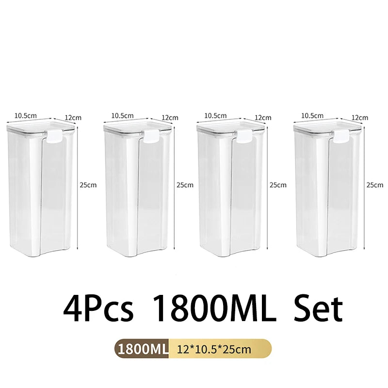 Large Capacity Waterproof Transparent Sealed Jar Multi-size Scene Kitchen Candy Dried Grain Storage With Lid Fridge Storage Tank