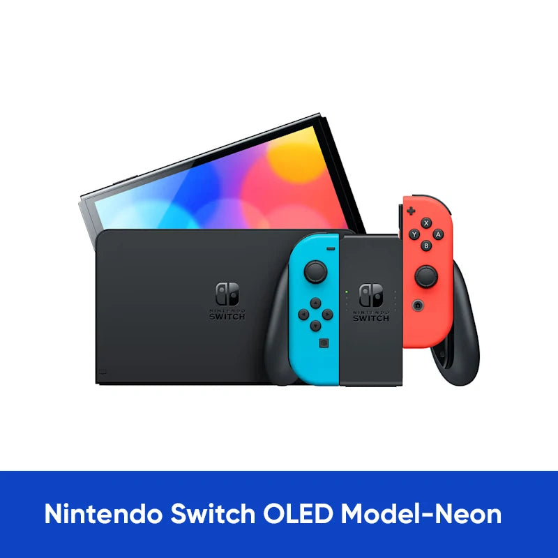 Nintendo Switch OLED Model 7 Inch Screen Joy‑Con Handle Enhanced Audio Adjustable Console Stable TV Mode Video Game.