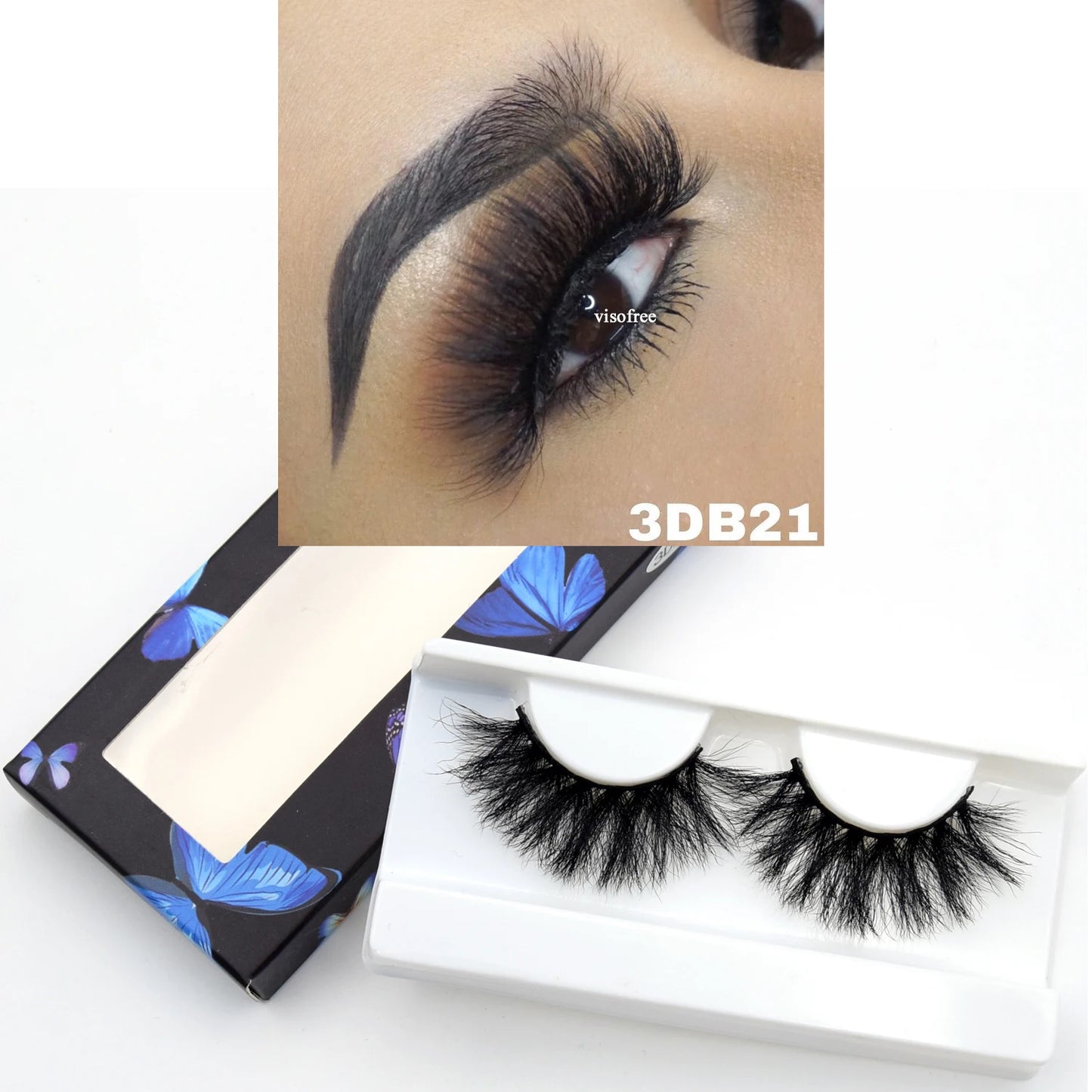 Visofree Eyelashes 3D Mink Eyelashes Long Lasting Mink Lashes Natural Dramatic Volume Eyelashes Extension False Eyelashes D08
