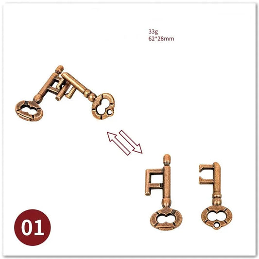 Classic IQ Metal Brain Magic Baffling Puzzles Game Toys for Children Adults Funny Gifts.