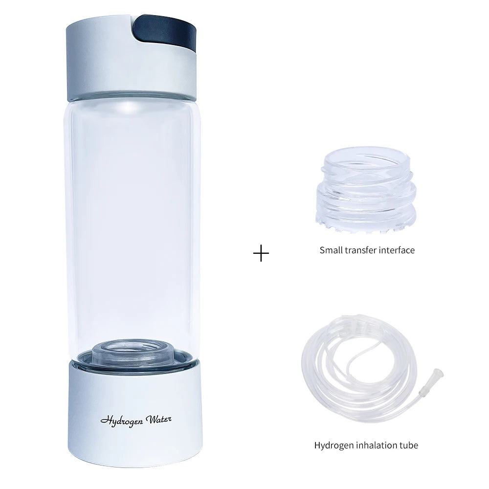 Max 3000ppb Hydrogen Rich Water Generator- 3 in 1 use(Breath with tube) DuPont SPE+PEM Dual Chamber H2 electrolysis Water Bottle