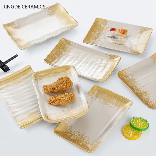 1Pc Thickened Melamine Tableware Not Easily Broken Plastic Barbecue Plate Merchant Dining Plate Household Kitchen Accessories.