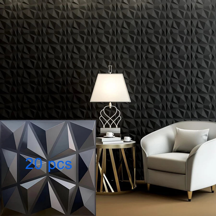 12pcs/20pcs 3D textured wall panels for indoor wall decoration,suitable for living room hall bedroom hotel office,30cmx30cm
