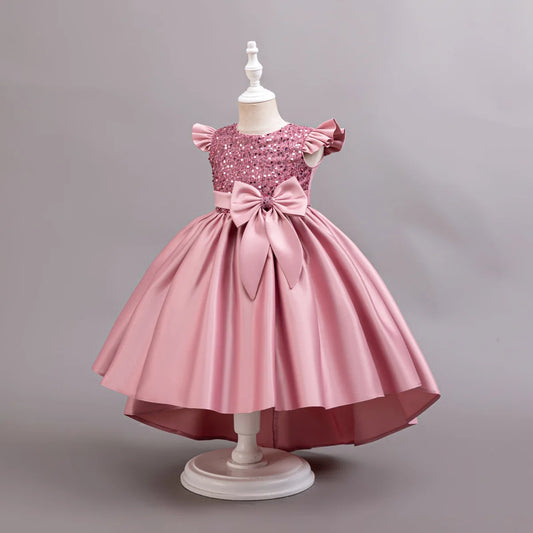 Performance Formelles Partykleid für Mädchen, Kinderkleidung, Paillettenkleider, aktive Kleider für Mädchen, Kinderkleidung, Schwarz, 3 bis 10 Jahre.