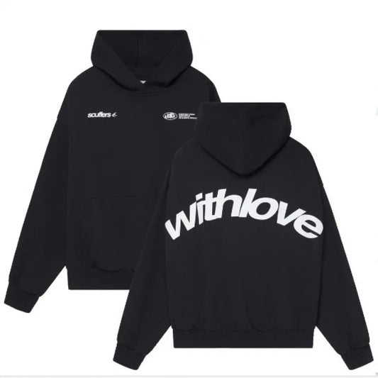 Fanceey Fleece-gefüttertes Herren-Kapuzenpullover, Winter, warm, lockere Passform, Buchstabendruck, lässiger Sport-Pullover, Kapuzenpullover für Herren, Neu.