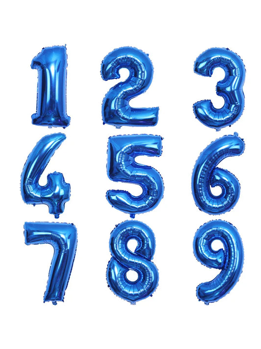 Blauer Ballon mit großen Zahlen, 32 Zoll, 0, 1, 2, 3, 4, 5, 6, 7, 8, 9, Geburtstag, Bachelorette-Luftballons, Figur, Golob-Party-Ballon-Dekoration.