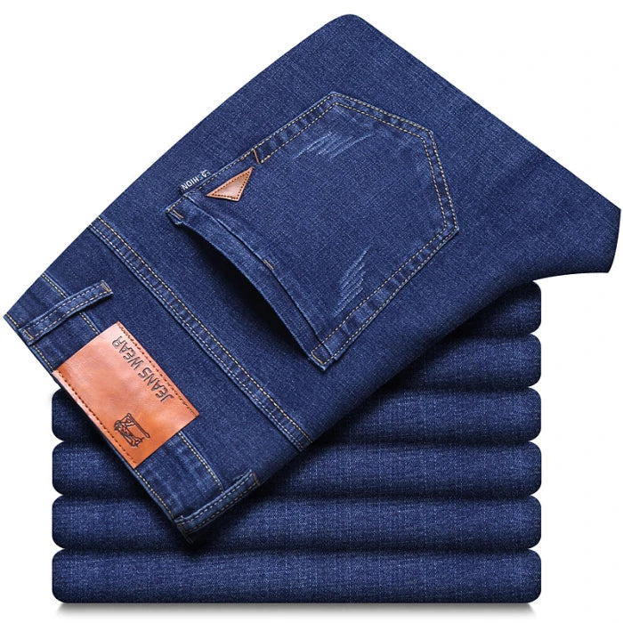2025 frühling männer Jeans Hohe Qualität Klassischen Stil Business-Mode Schwarz Blau Slim-fit Denim Hosen Männliche Marke casual Hosen