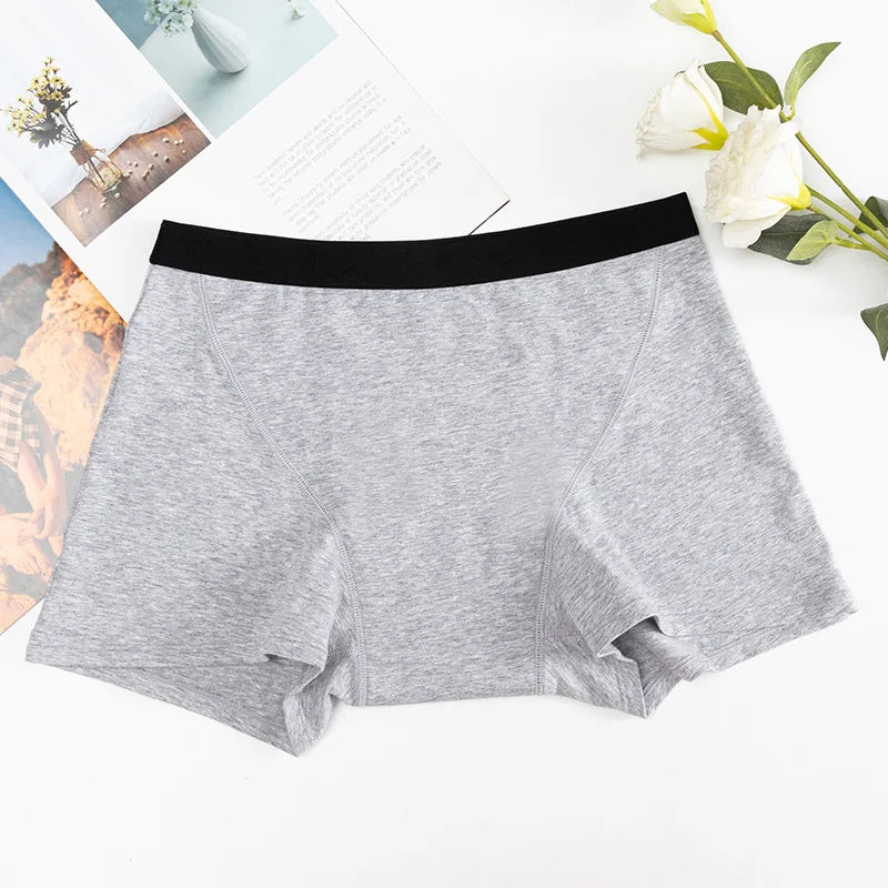 Women's Menstrual Panties Heavy Flow 4-Layer Leak Proof Cotton Period Underwear Absorbent Boxer Brief.