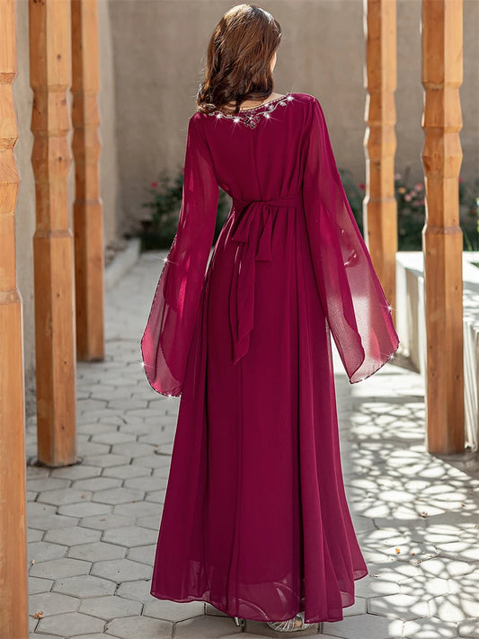 Ramadan Eid Red Abaya Damen Dubai Arab Islam Prayer Clothes Muslim African Dresses For Women Kebaya Kaftan Robe Musulmane Femme.