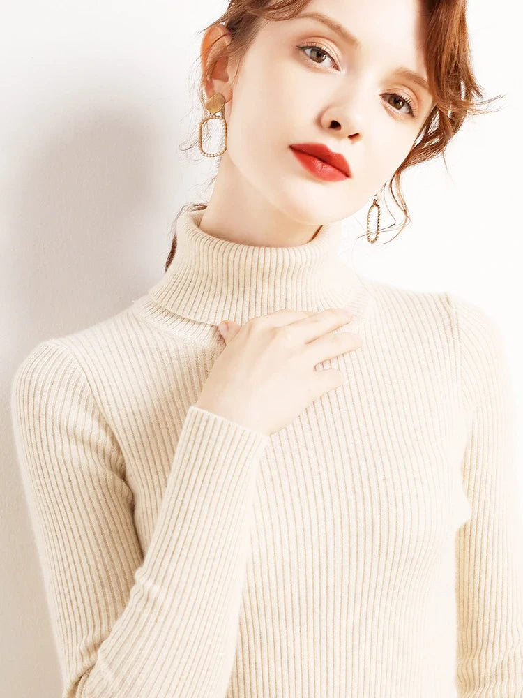 Rollkragenpullover für Damen im Herbst, gestrickt, weiche Pullover, Pullover, grundlegende weiche Pullover für Damen, 2026, Herbst und Winter