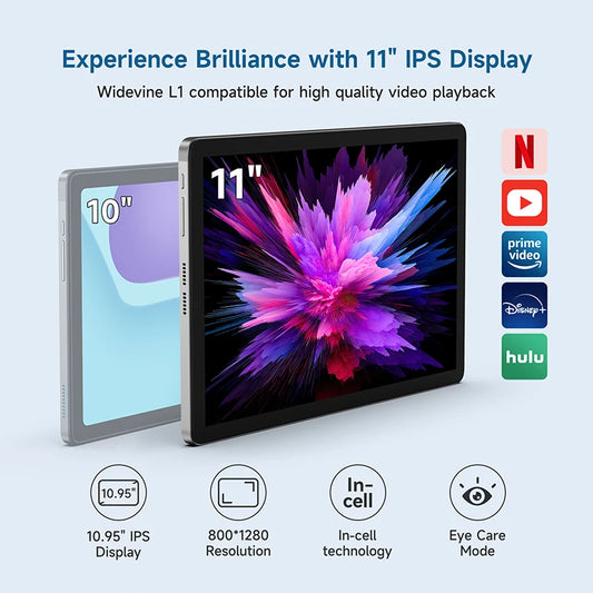 ALLDOCUBE iPlay60 Lite Tablet 10.95" 60Hz Display Unisoc T606 12GB(4GB+8GB Virtual)RAM 128GB ROM 4G LTE 8000mAh Android 14.