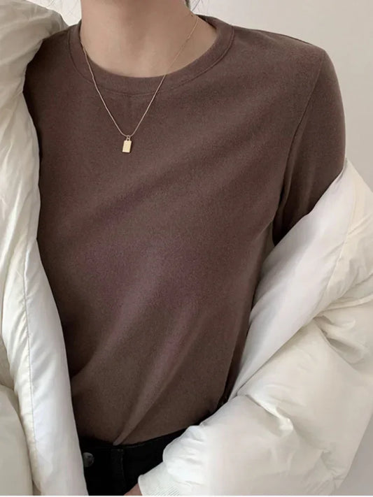 Winter Frauen Pullover T Shirt Frauen Oversize T-Shirt Frau Kleidung Weibliche T Tops Pullover Langarm Rohr Gestrickte T-shirt Top.