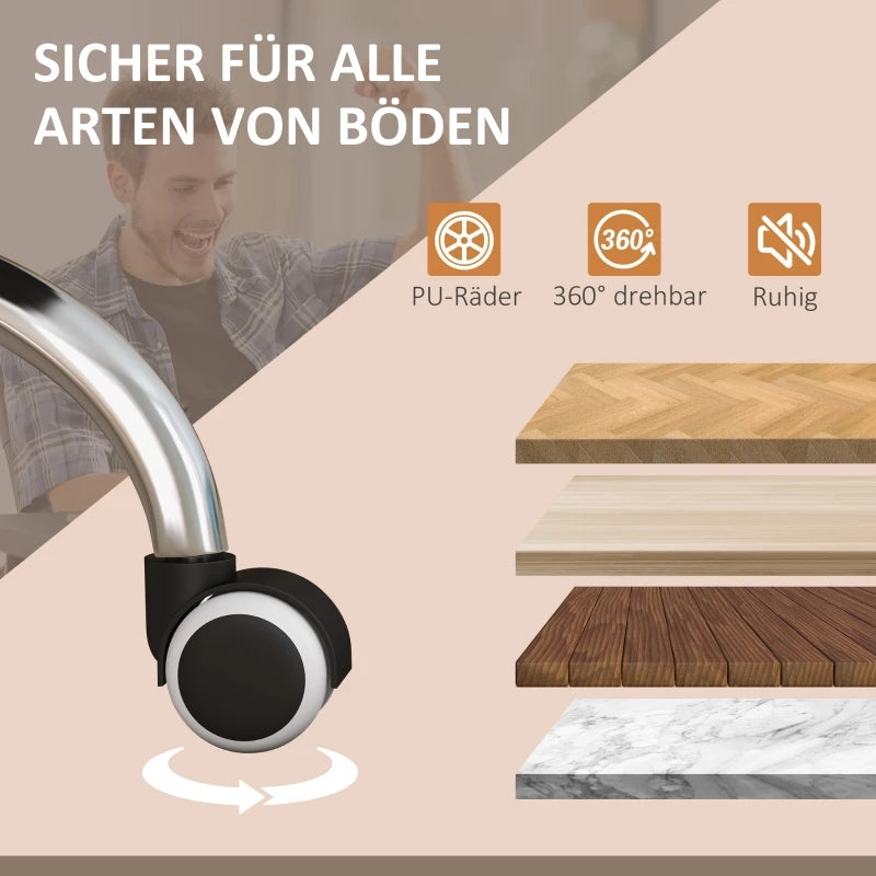 Massage-Bürostuhl mit Heizung, 135 ° Neigung, höhenverstellbar, Tragfähigkeit bis 120 kg, ergonomisch, dunkelgrau