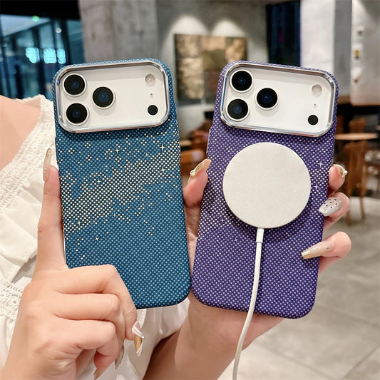 Luxury Kelvar Carbon Fiber Phone Case for iPhone 17 Air 17 Pro Max Magnetic Wireless Charging Ultra Thin Hard Colorful Cover.