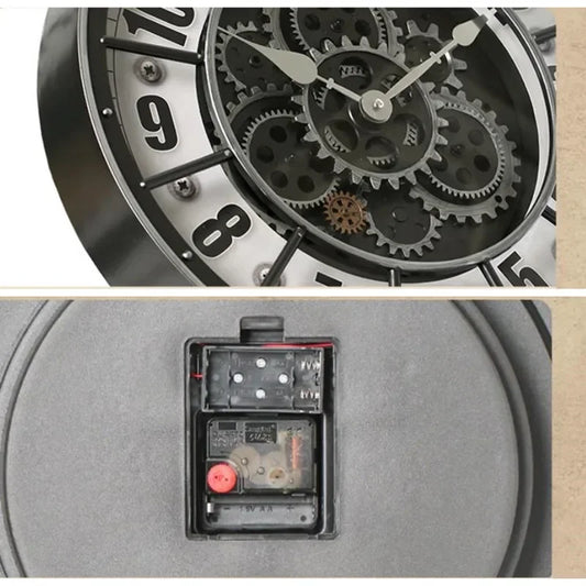 45 cm Luxus Kreative Wanduhr Vintage 3D Getriebe Rotierenden Design Kunst Wanduhr Hause Große Index Stille Schlafzimmer Dekoration uhr