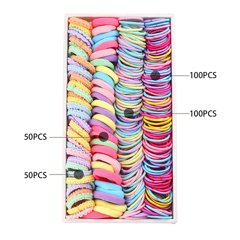 165-300PCS Hair Accessories Set Hairstyle House Play Toy Girl Elastic Hair Bands Butterfly Knot Hair Rope.