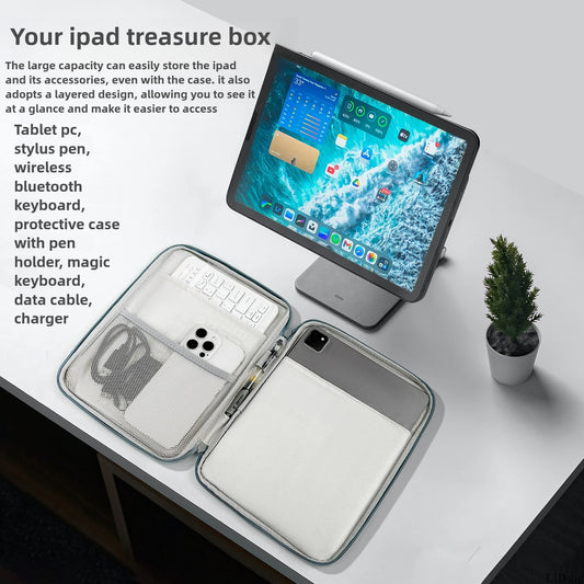 Tablet Cases Bag Sleeve 7.9-12.9 Inch Tablet pouch for IPad air case Pro Samsung Xiaomi Tablet pouch Shockproof Multi Pockets.