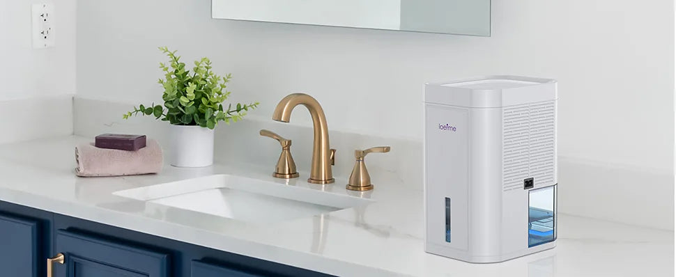 LOEFME 1.0L Air Dehumidifier Portable Silent Home Air Dryer Absorbers Machine with LED for Mould Moisture Damp Large Water Tank.