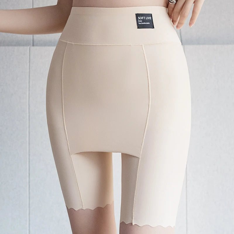 Women's plus Size White under Skirt Shorts Summer Seamless Protective Spandex Safety Hip-up Skirt Underpants Large Size