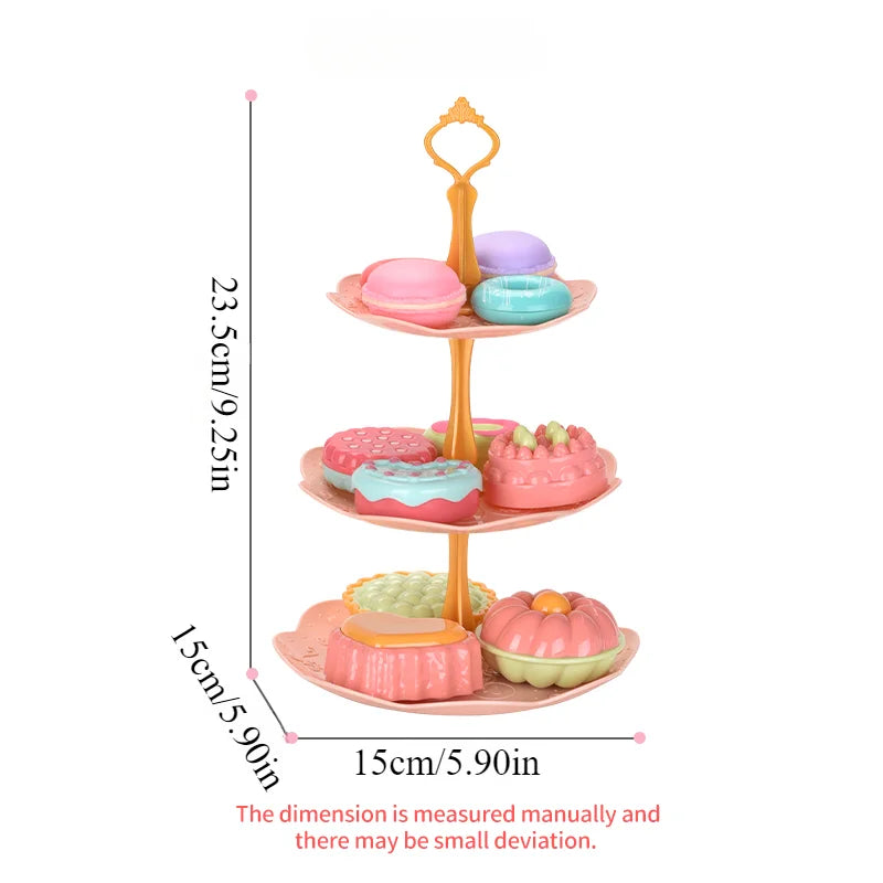 DIY Simulation Tea Food Cake Set Play House Kitchen Afternoon Tea Game Toys Gifts Pretend Play Toy For Children Kids Girls Gift.