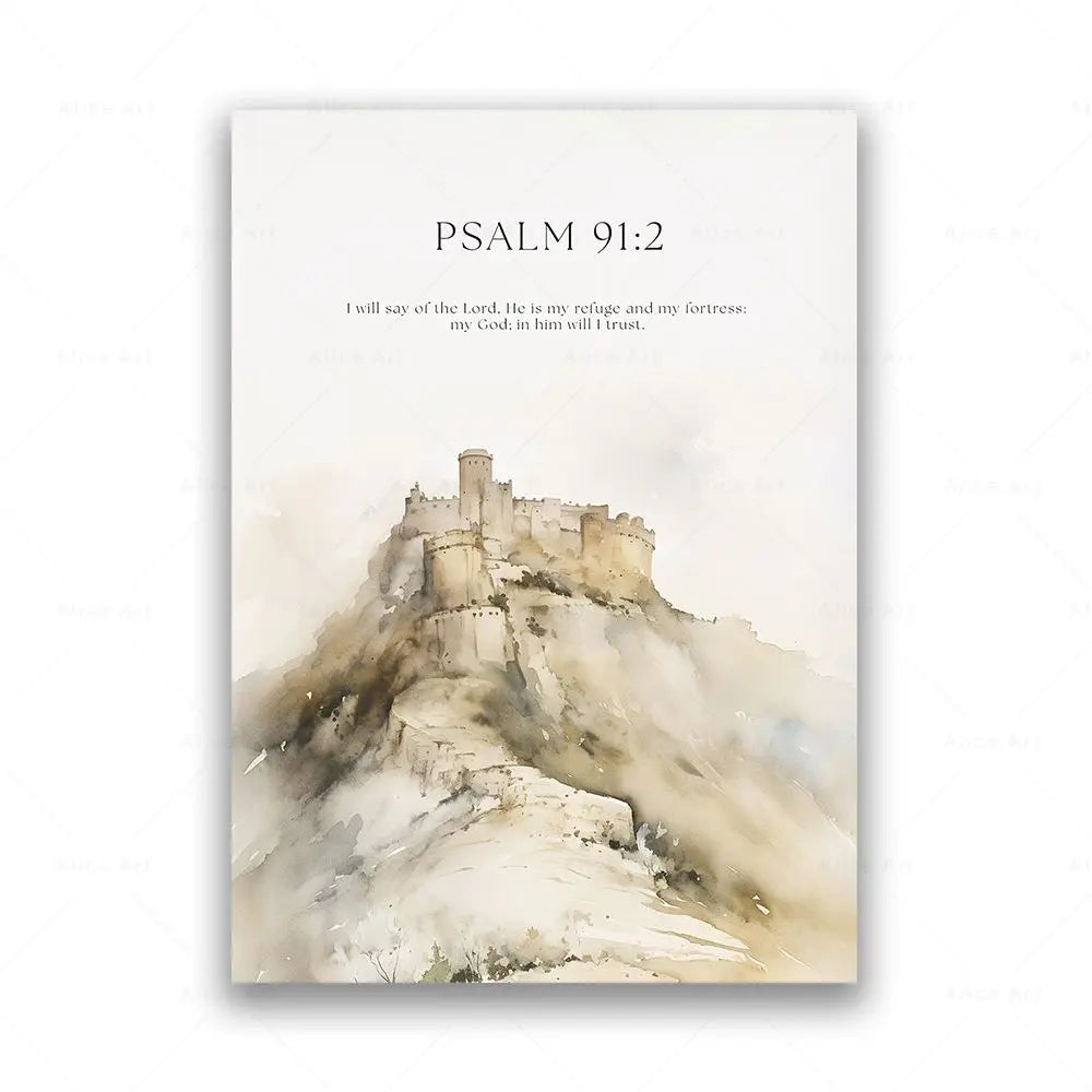 Psalm 23:3 Jeremiah 29:11 Psalm 91:2 Inspirational Quotes Poster Jesus Painting Christian Bible Verse Wall Art Living Room Decor.