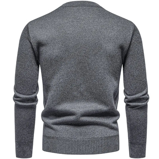 Autumn Winter Thick Knit Pullovers Men Solid Color Geometric Fashion Slim Fit Knitted Sweaters Mens Warm Casual Knitting Sweater.