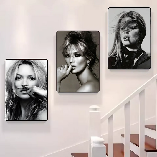 Kate Moss Fashion Modern Art Poster HD art sticky wall waterproof home living room bedroom bar aesthetic decoration.