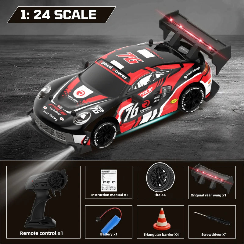 RC Car 4WD 1/24 Remote Control Cars 2.4G Radio High Speed Drift Racing High Speed Truck RTR Vehicle Toy Gift for Kids Children
