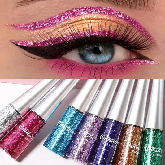 Glitter Liquid Eyeliner Pen Pearlescent Sequins Diamond Bright Shining Eyeliner Waterproof Lasting Eyeshadow Women Cosmetics 1pc.