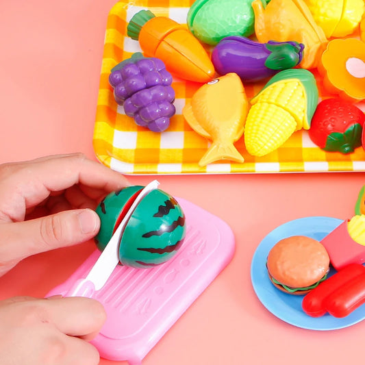 Kitchen Toys Set For Kid Girl Cooking Toy Baby Cutting Fruit Cooking Kitchen Utensils Children Simulation Education Pretend Play.