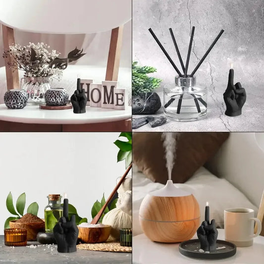 Finger Scented Candle Room Decor Aesthetic Fragrance Soy Wax Aromatherapy Hand Gesture Candles Desk Statues Sculpture Decor.