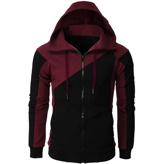 High quality Fashion Zip Hoodies Men Retro Harajuku Solid color Jacket High Street Zip Up Hoodie Casual Loose Sweatshirt Clothes.