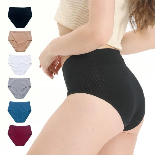 5Pcs/Set High Rise Cotton Panties Women Sexy Lingerie Solid Color Briefs Female Seamless Underwear Comfort Intimates.