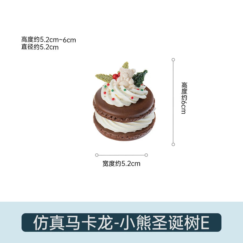 Gefälschte Kuchen Simulation Weihnachten Macaron Kuchen Modell Künstliche Desserts Ornamente Weihnachten Party Fenster Display Fotografie Requisiten.