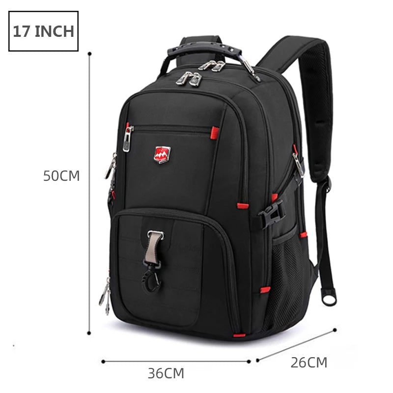 Wasserdichte 20-Zoll-Laptop-Rucksäcke USB-Lade Schultasche Diebstahlsicherer Herren-Rucksack Reiserucksack Männlicher Mochila Hohe Kapazität