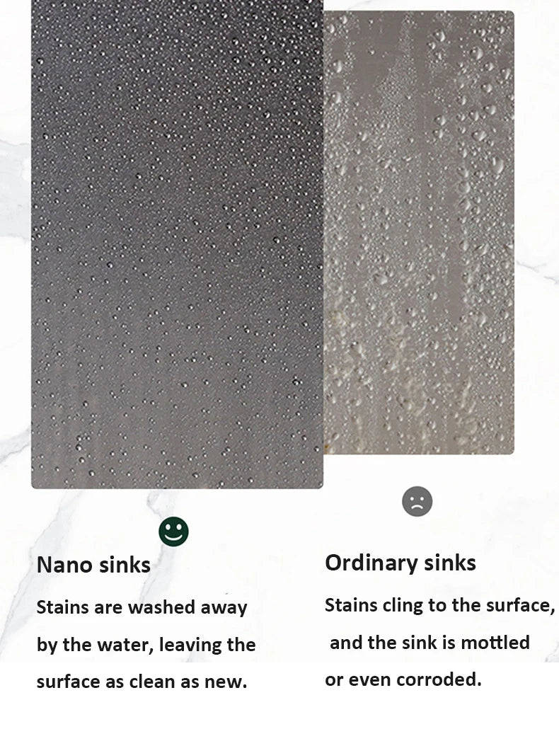 Japanese 3D Flat Large Single Slot Little millet grain Nano 304 Stainless Steel Kitchen Sink Wash Basin Dish Basin for Household