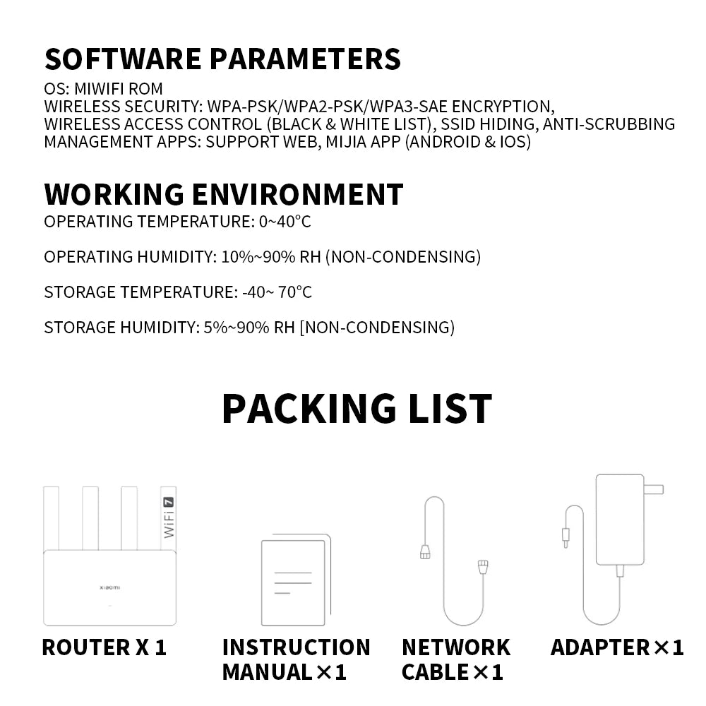 2024 Xiaomi Router BE3600 WiFi7 2.4/5GHz Duan Bands 160Mhz 3570Mbps Mesh Networking Gaming Acceleration 2.5G Ethernet Port