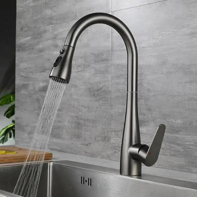 Brushed Gold Pull Out Kitchen Faucet Hot Cold Sink Faucet Mixer Tap 360 degree rotation torneira cozinha mixer taps Kitchen Tap