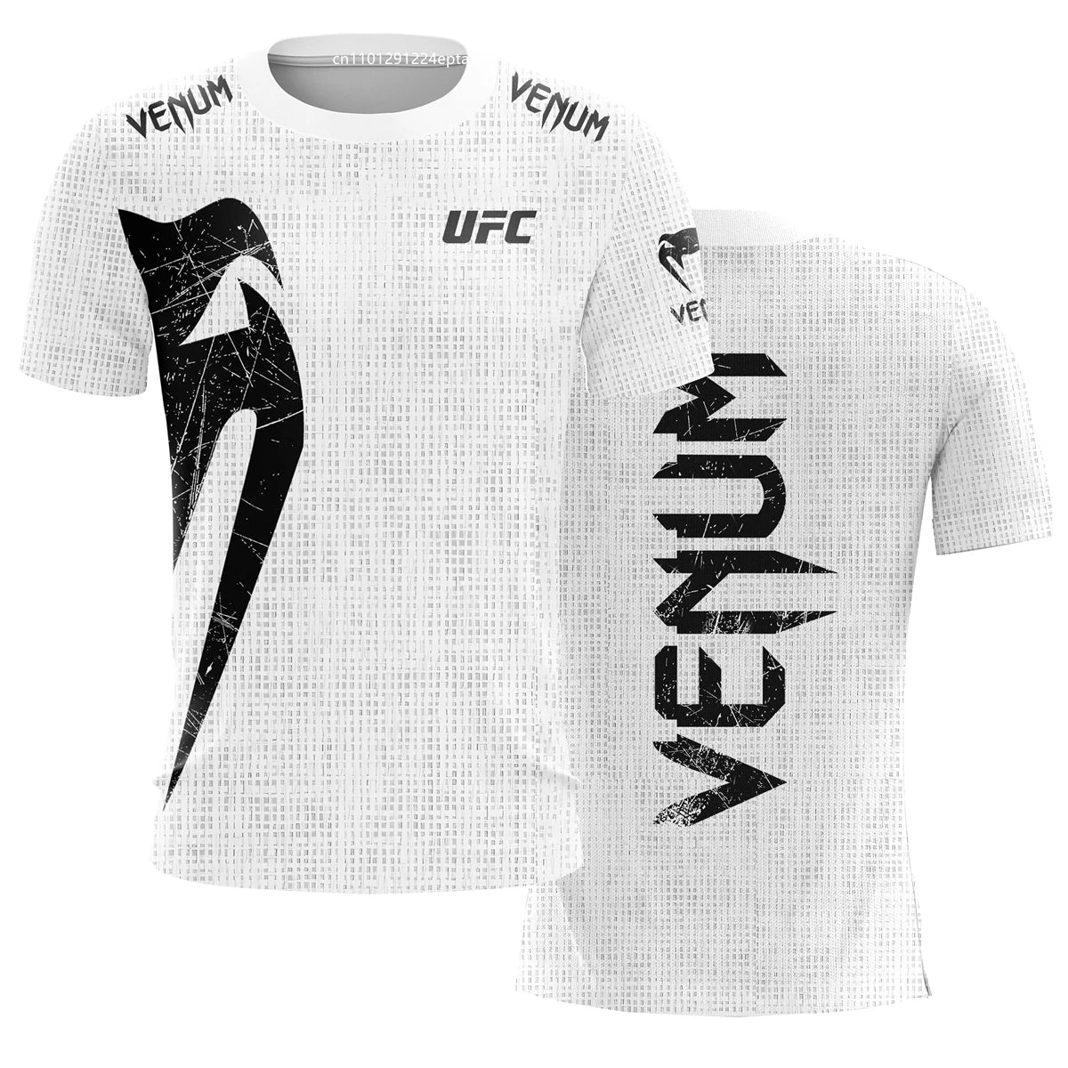 Men's UFC Black White T-shirt Classic Short Sleeved 3D Print Tees Summer Casual O-neck Jersey Boxing Fitness Training T-shirts.