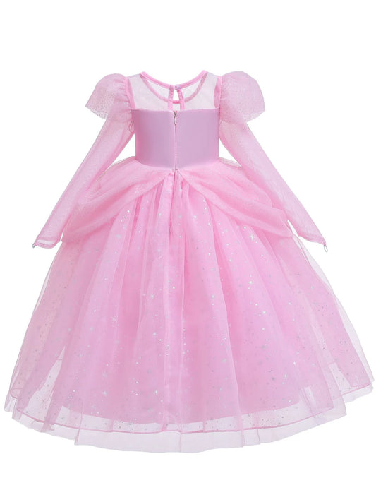 Baby Mädchen elegante Einhorn Blumen Grafik druck Mesh Kleid Kleid Kleidung für Leistung Party Geschenk Mädchen Frühling/Sommer.