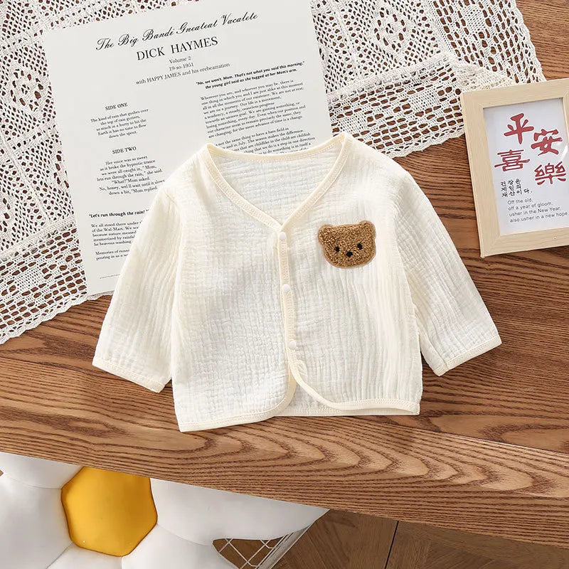 2024 sommer Solide Weiß Atmungsaktive Leinen Infant Baby Insgesamt Strampler mit Puppe und Hut 3 stücke Unisex Baby Sonnencreme Overalls.